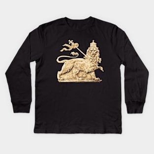 Lion of Judah Sticker Kids Long Sleeve T-Shirt